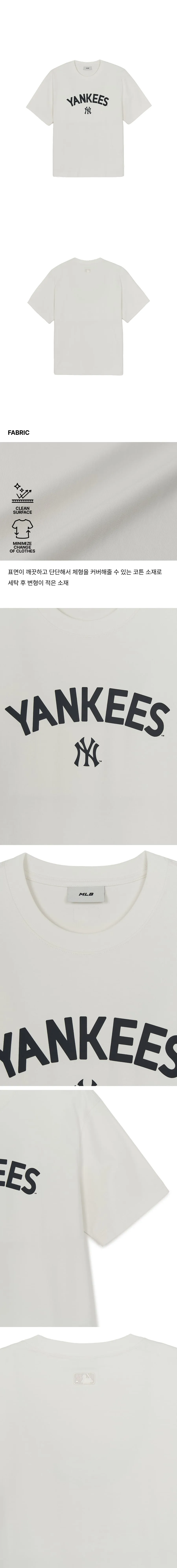 JuzBeauty_JuzBeautyMalaysia_JuzPretty_Authentic_Kbeauty_Malaysia_Skin_Care_Cosmetics_K-Beauty_Health_Care_korean_streetwear_US_Luxury_MLB New York Yankees with Lettering Logo Detail Semi-oversized Short-sleeve T-shirt Tee 3ATSB8363 上衣6