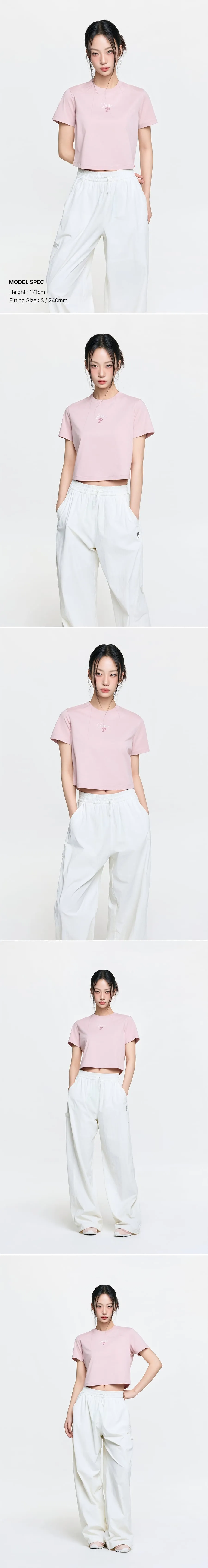 JuzBeauty_JuzBeautyMalaysia_JuzPretty_Authentic_Kbeauty_Malaysia_Skin_Care_Cosmetics_K-Beauty_Health_Care_korean_streetwear_US_Luxury_MLB Women's Sheriff Logo Point Comfortable Crop Short Sleeve&nbsp;T-shirt Tee 3FTSB8463 女款上衣2