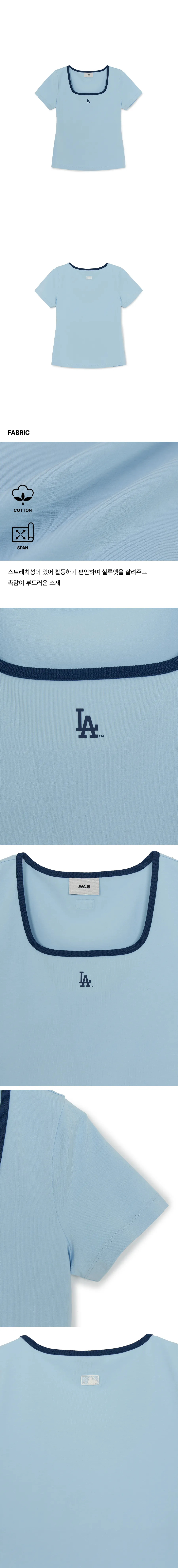 JuzBeauty_JuzBeautyMalaysia_JuzPretty_Authentic_Kbeauty_Malaysia_Skin_Care_Cosmetics_K-Beauty_Health_Care_korean_streetwear_US_Luxury_MLB Women's Basic Square Neck Slim Fit Short Sleeve&nbsp;T-shirt Tee 3FTSB7363 女款上衣3