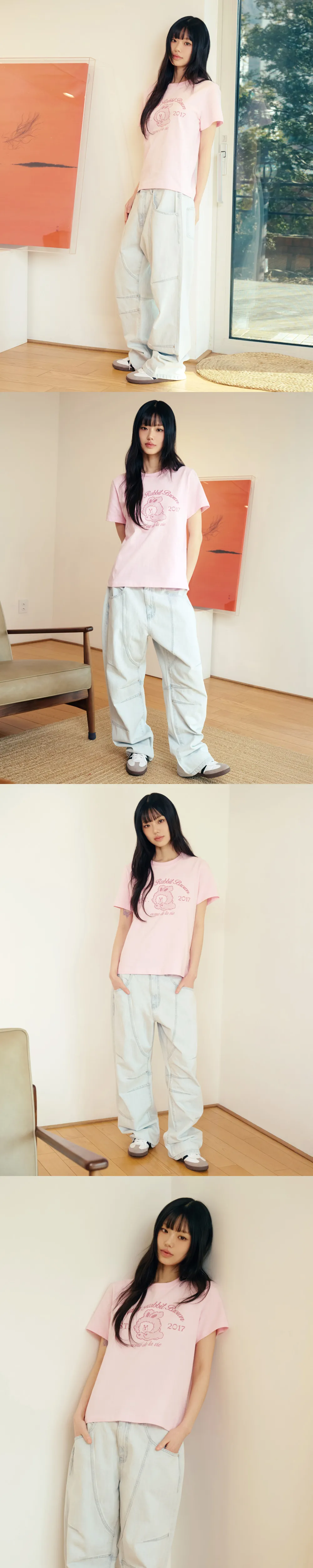 JuzBeauty_JuzBeautyMalaysia_JuzPretty_Authentic_Kbeauty_Malaysia_Skin_Care_Cosmetics_K-Beauty_Health_Care_korean_streetwear_US_Luxury_ADLV x LINE FRIENDS Woman Brown Line Friends Short Sleeve T-shirt Tee 女款上衣23