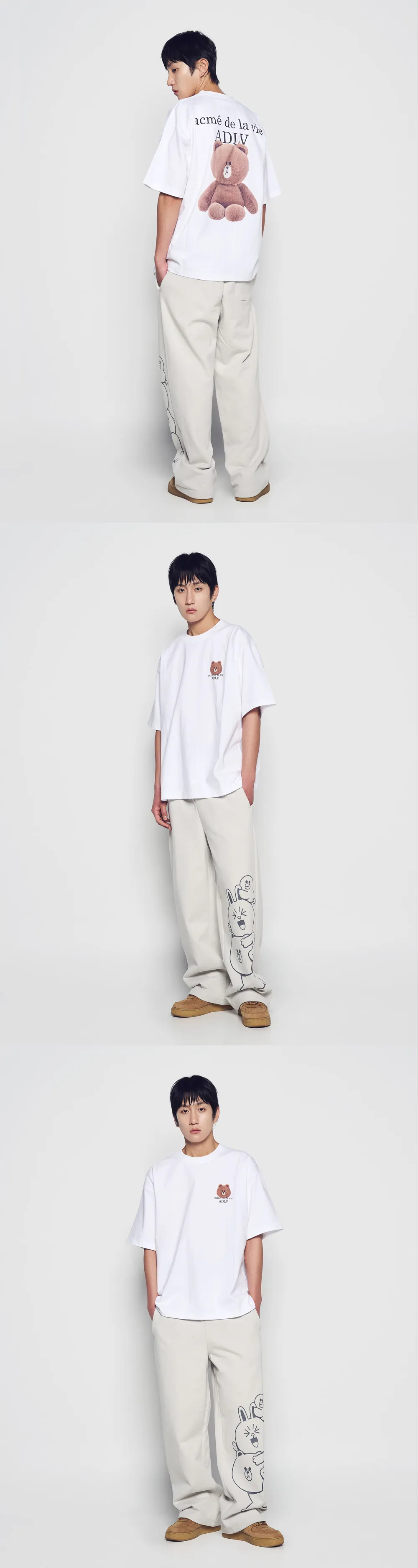 JuzBeauty_JuzBeautyMalaysia_JuzPretty_Authentic_Kbeauty_Malaysia_Skin_Care_Cosmetics_K-Beauty_Health_Care_korean_streetwear_US_Luxury_ADLV x LINE FRIENDS Basic Logo With Line Friends Short Sleeve&nbsp;T-shirt Tee 上衣4