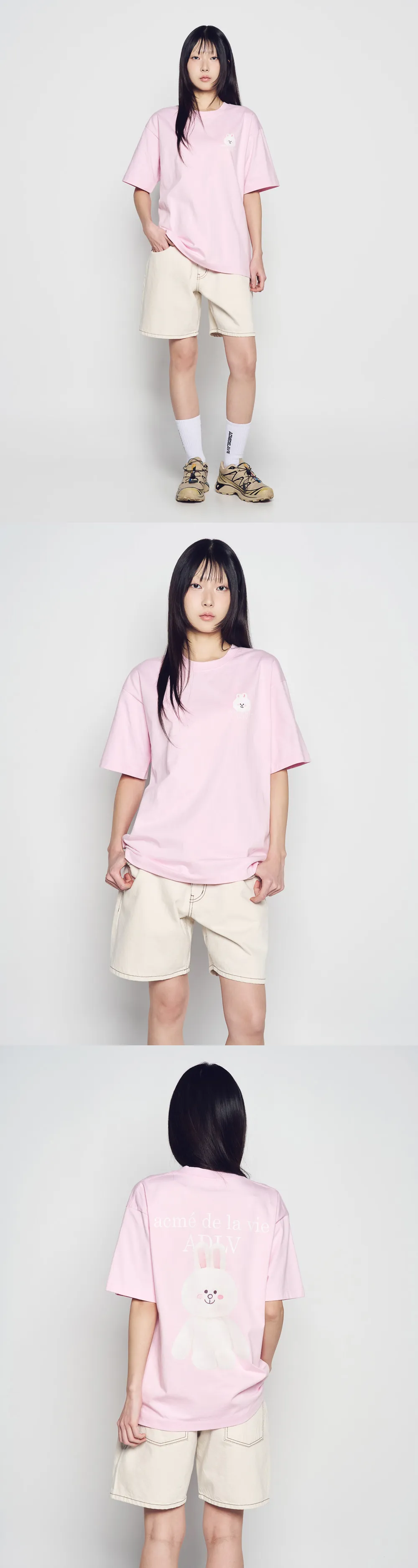 JuzBeauty_JuzBeautyMalaysia_JuzPretty_Authentic_Kbeauty_Malaysia_Skin_Care_Cosmetics_K-Beauty_Health_Care_korean_streetwear_US_Luxury_ADLV x LINE FRIENDS Basic Logo With Line Friends Short Sleeve&nbsp;T-shirt Tee 上衣3