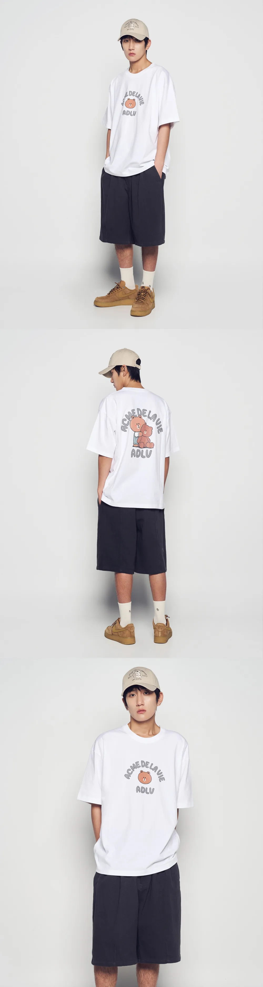 JuzBeauty_JuzBeautyMalaysia_JuzPretty_Authentic_Kbeauty_Malaysia_Skin_Care_Cosmetics_K-Beauty_Health_Care_korean_streetwear_US_Luxury_ADLV x LINE FRIENDS Bear Doll Hug Brown Line Friends Short Sleeve&nbsp;T-shirt Tee 上衣5