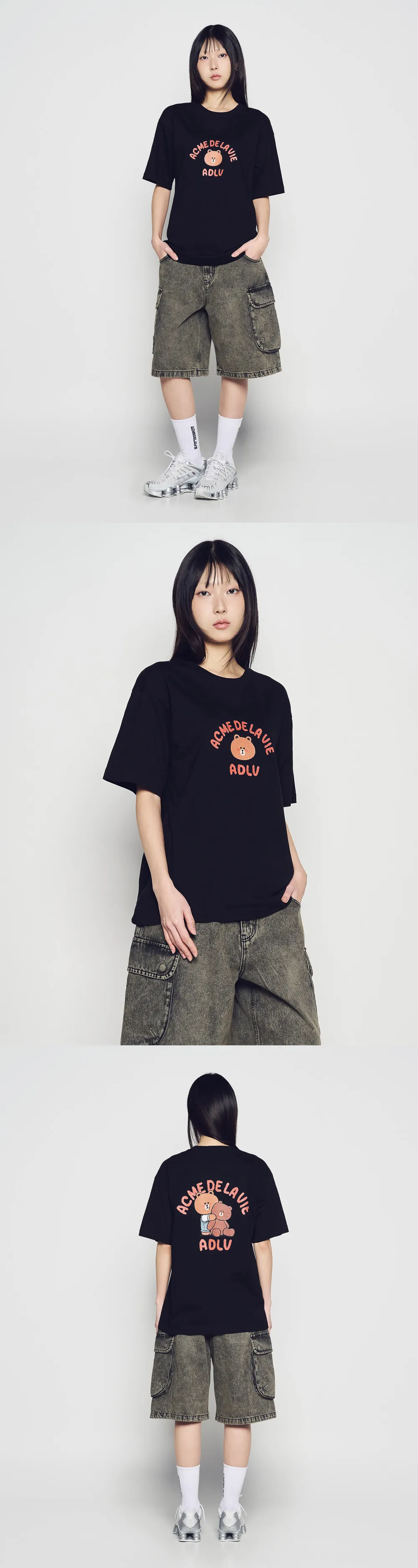 JuzBeauty_JuzBeautyMalaysia_JuzPretty_Authentic_Kbeauty_Malaysia_Skin_Care_Cosmetics_K-Beauty_Health_Care_korean_streetwear_US_Luxury_ADLV x LINE FRIENDS Bear Doll Hug Brown Line Friends Short Sleeve&nbsp;T-shirt Tee 上衣4