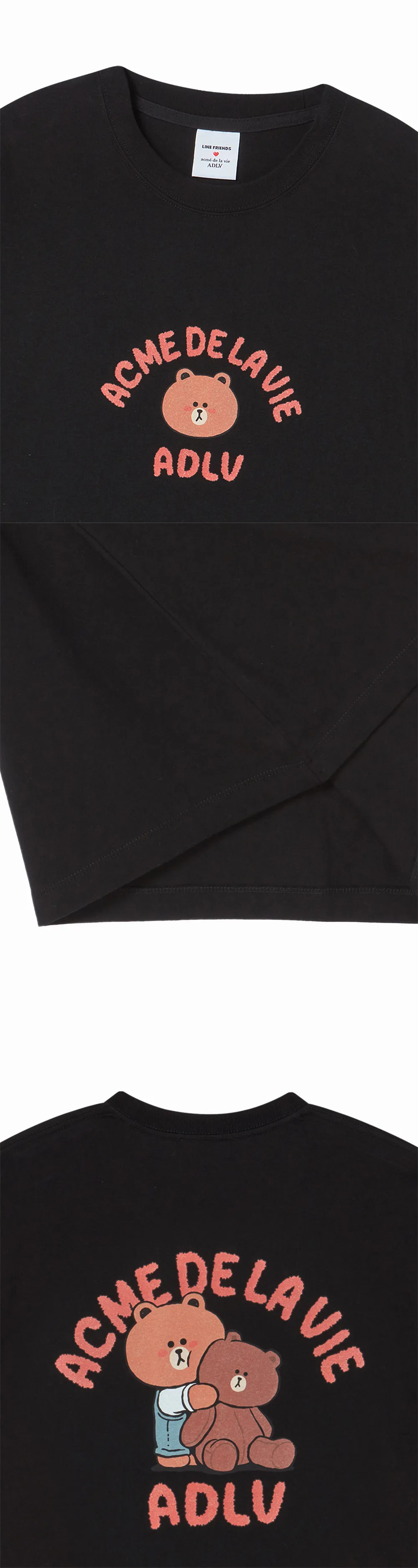 JuzBeauty_JuzBeautyMalaysia_JuzPretty_Authentic_Kbeauty_Malaysia_Skin_Care_Cosmetics_K-Beauty_Health_Care_korean_streetwear_US_Luxury_ADLV x LINE FRIENDS Bear Doll Hug Brown Line Friends Short Sleeve&nbsp;T-shirt Tee 上衣3