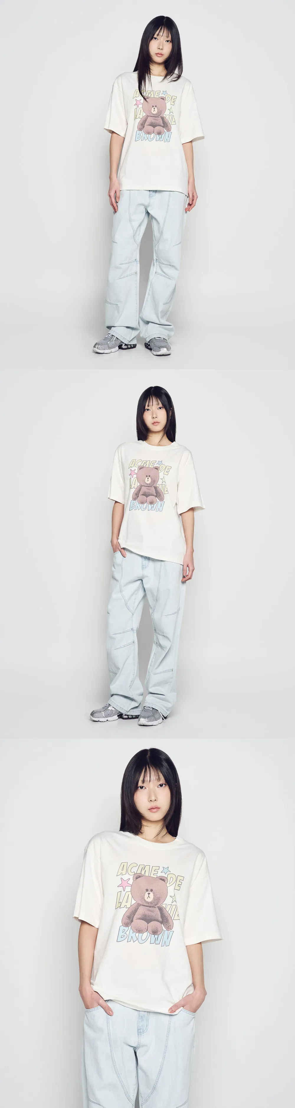 JuzBeauty_JuzBeautyMalaysia_JuzPretty_Authentic_Kbeauty_Malaysia_Skin_Care_Cosmetics_K-Beauty_Health_Care_korean_streetwear_US_Luxury_ADLV x LINE FRIENDS Brown Star Short Sleeve T-shirt Tee 上衣3