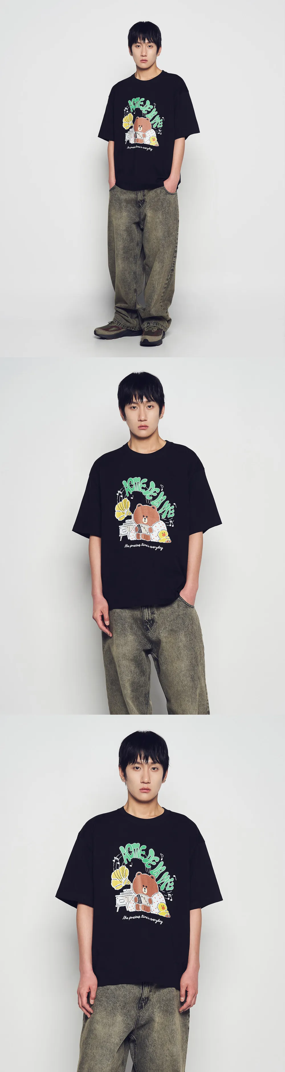 JuzBeauty_JuzBeautyMalaysia_JuzPretty_Authentic_Kbeauty_Malaysia_Skin_Care_Cosmetics_K-Beauty_Health_Care_korean_streetwear_US_Luxury_ADLV x LINE FRIENDS Daily Line Friends Short Sleeve T-shirt Tee 上衣2