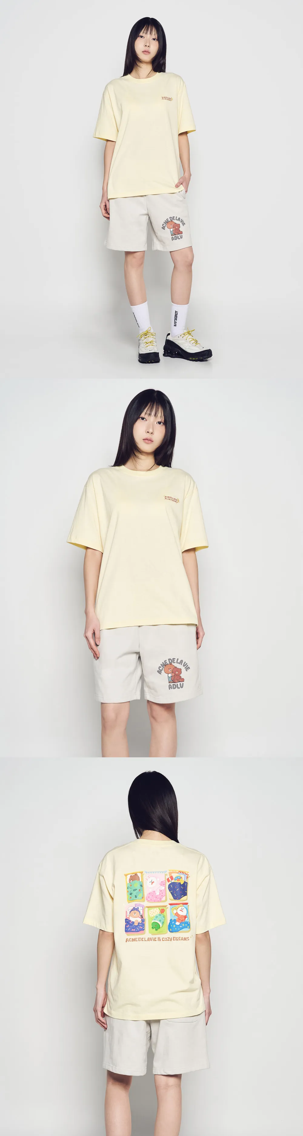JuzBeauty_JuzBeautyMalaysia_JuzPretty_Authentic_Kbeauty_Malaysia_Skin_Care_Cosmetics_K-Beauty_Health_Care_korean_streetwear_US_Luxury_ADLV x LINE FRIENDS Bear Doll Hug Brown Line Friends Short Pants 短裤3