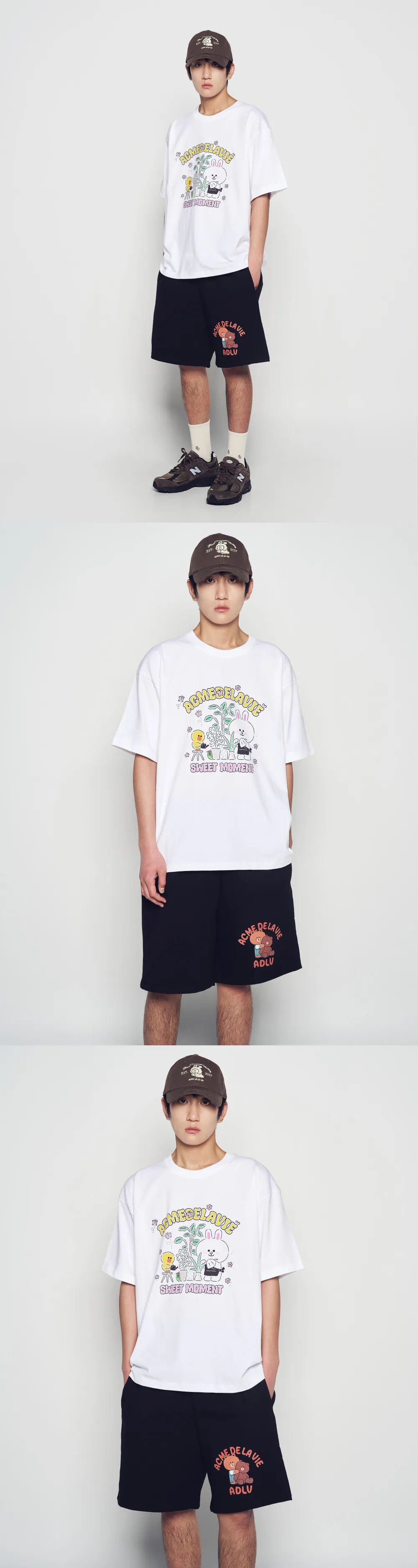JuzBeauty_JuzBeautyMalaysia_JuzPretty_Authentic_Kbeauty_Malaysia_Skin_Care_Cosmetics_K-Beauty_Health_Care_korean_streetwear_US_Luxury_ADLV x LINE FRIENDS Bear Doll Hug Brown Line Friends Short Pants 短裤2