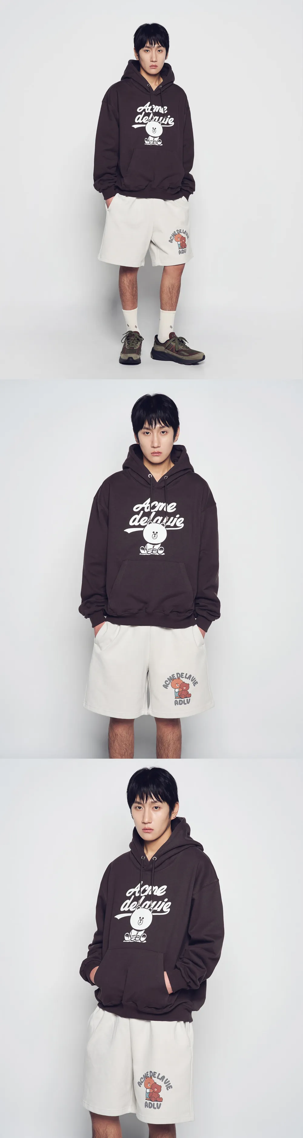 JuzBeauty_JuzBeautyMalaysia_JuzPretty_Authentic_Kbeauty_Malaysia_Skin_Care_Cosmetics_K-Beauty_Health_Care_korean_streetwear_US_Luxury_ADLV x LINE FRIENDS Bear Doll Hug Brown Line Friends Short Pants 短裤4