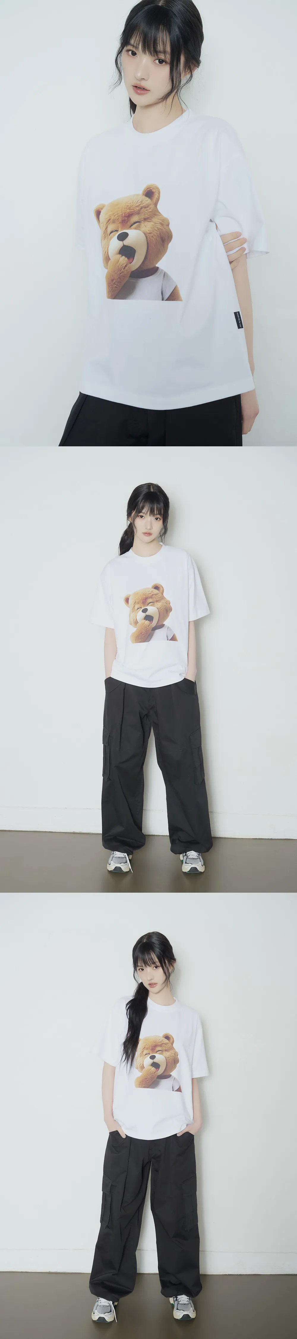JuzBeauty_JuzBeautyMalaysia_JuzPretty_Authentic_Kbeauty_Malaysia_Skin_Care_Cosmetics_K-Beauty_Health_Care_korean_streetwear_US_Luxury_ADLV AC Bear Baby Face Yawn Short Sleeve T-Shirt Tee 上衣6