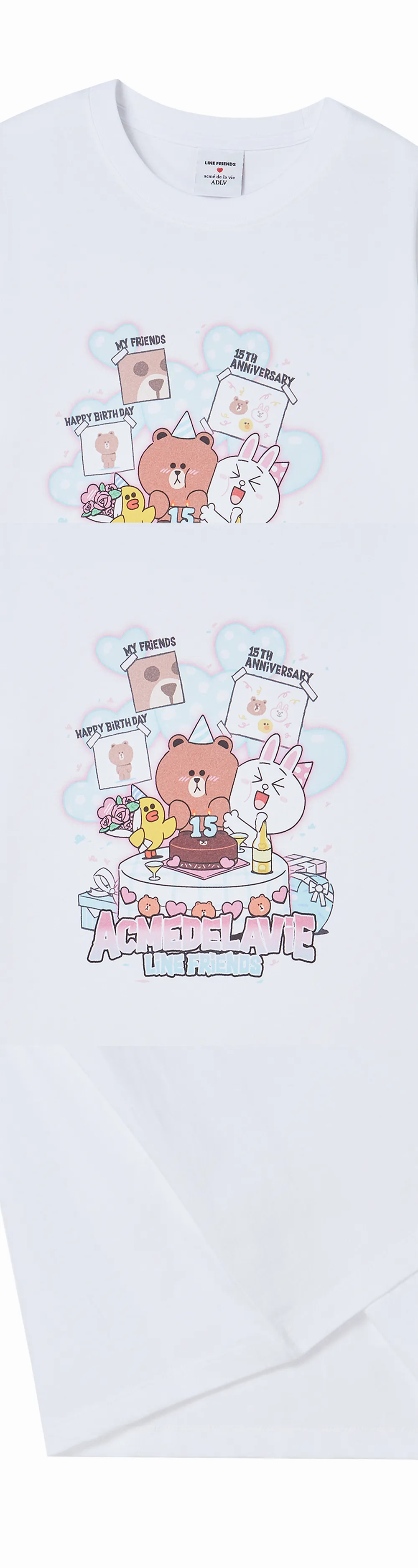 JuzBeauty_JuzBeautyMalaysia_JuzPretty_Authentic_Kbeauty_Malaysia_Skin_Care_Cosmetics_K-Beauty_Health_Care_korean_streetwear_US_Luxury_ADLV x LINE FRIENDS 15th Party Line Friends Short Sleeve T-Shirt Tee 上衣4