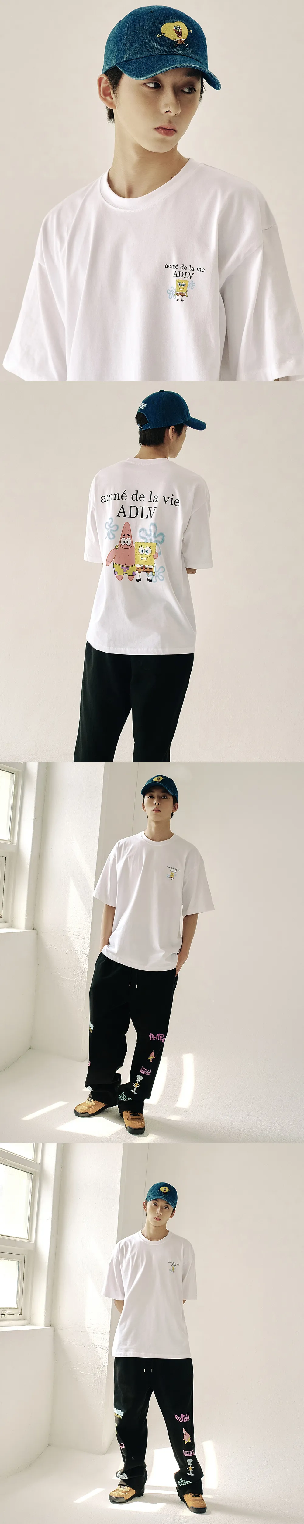 JuzBeauty_JuzBeautyMalaysia_JuzPretty_Authentic_Kbeauty_Malaysia_Skin_Care_Cosmetics_K-Beauty_Health_Care_korean_streetwear_US_Luxury_ADLV x SPONGEBOB Basic Logo Short Sleeve T-Shirt Tee 上衣8