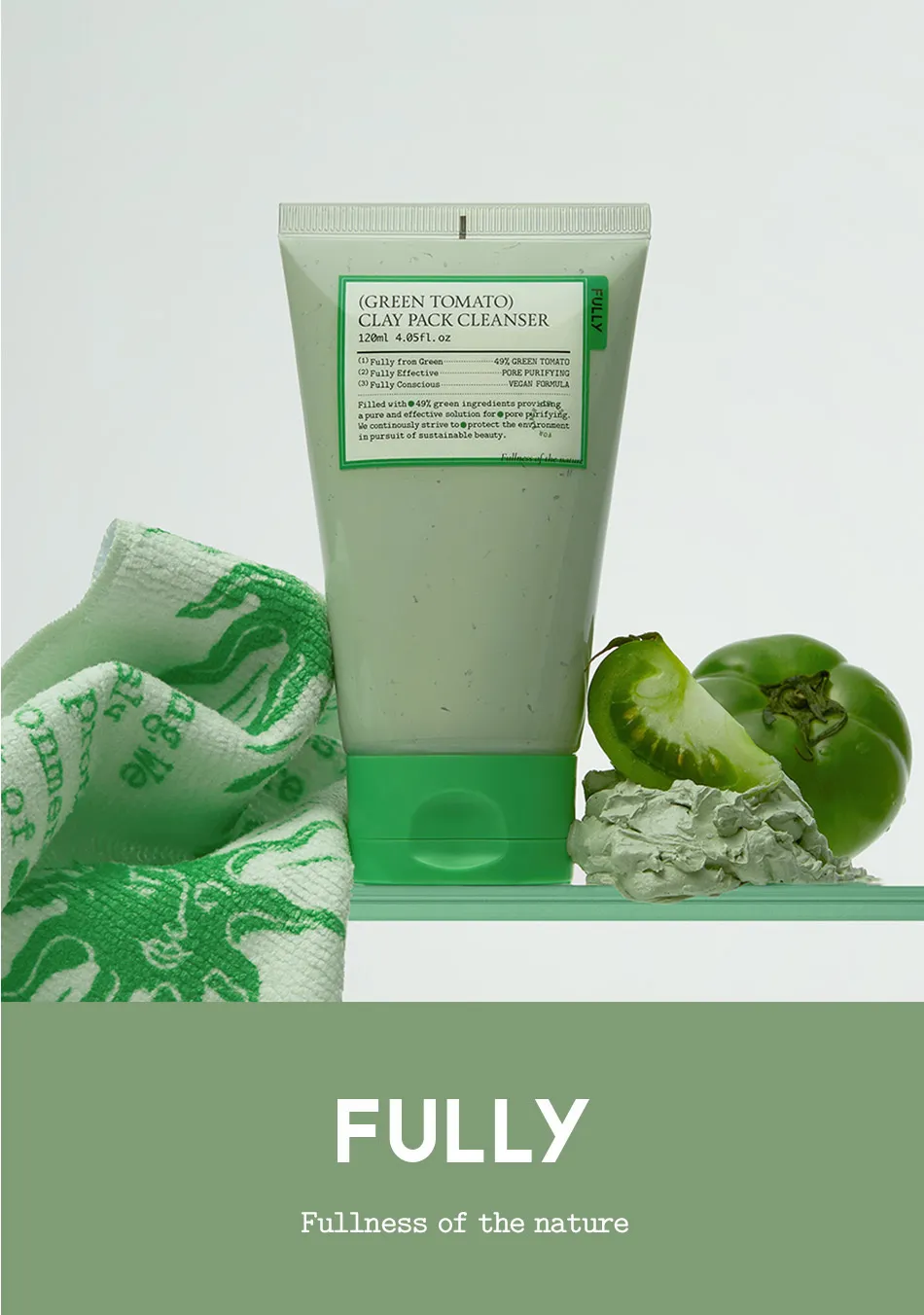 JuzBeauty_JuzBeautyMalaysia_JuzPretty_Authentic_Kbeauty_Malaysia_Skin_Care_Cosmetics_K-beauty_Health_Care_korean_streetwear_FULLY Green Tomato Clay Pack Cleanser 绿番茄洁肤泥膜25
