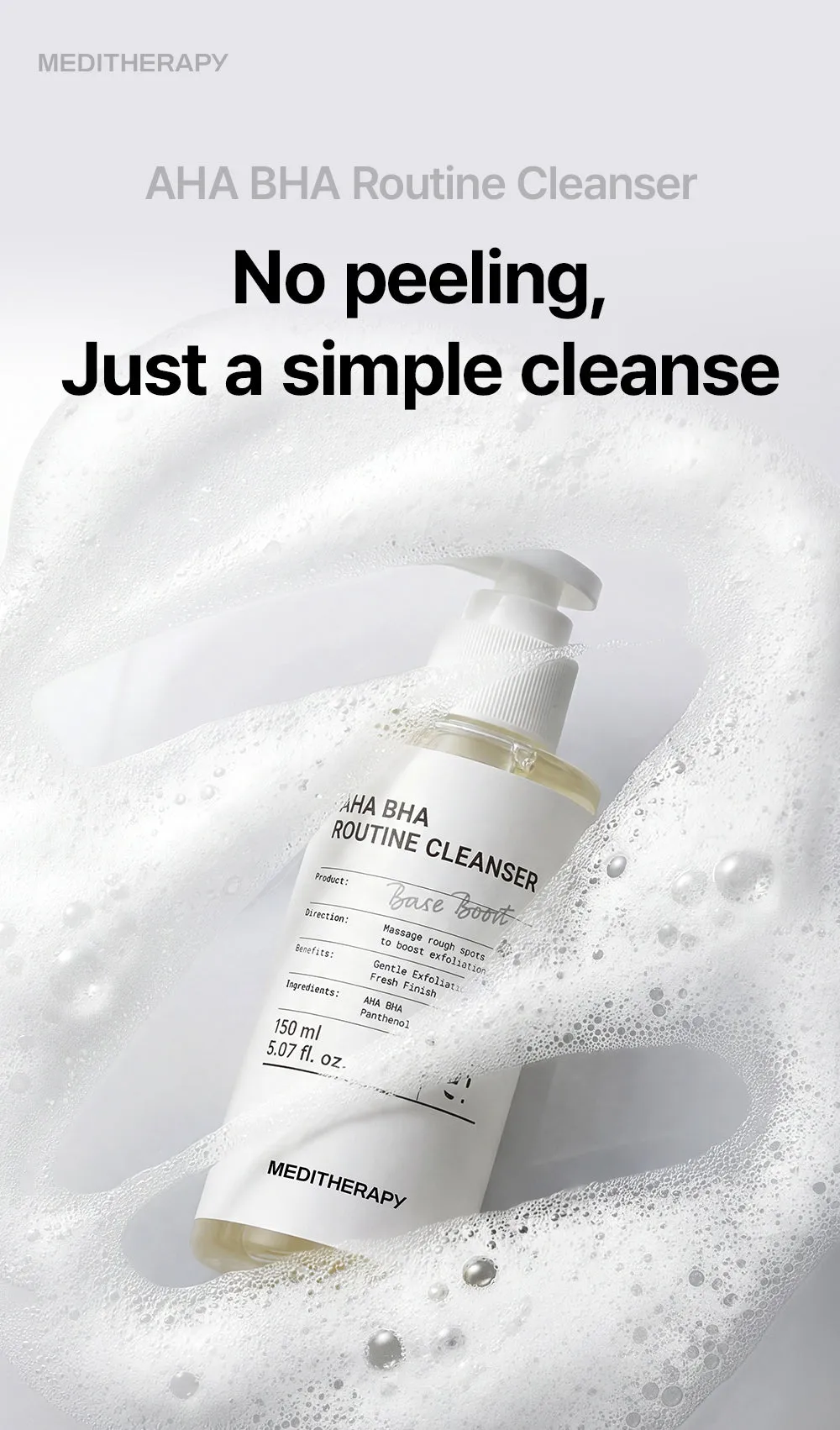 JuzBeauty_JuzBeautyMalaysia_JuzPretty_Authentic_Kbeauty_Malaysia_Skin_Care_Cosmetics_K-beauty_Health_Care_korean_streetwear_MEDITHERAPY AHA BHA Routine Cleanser 果酸水杨酸焕肤洁面乳2