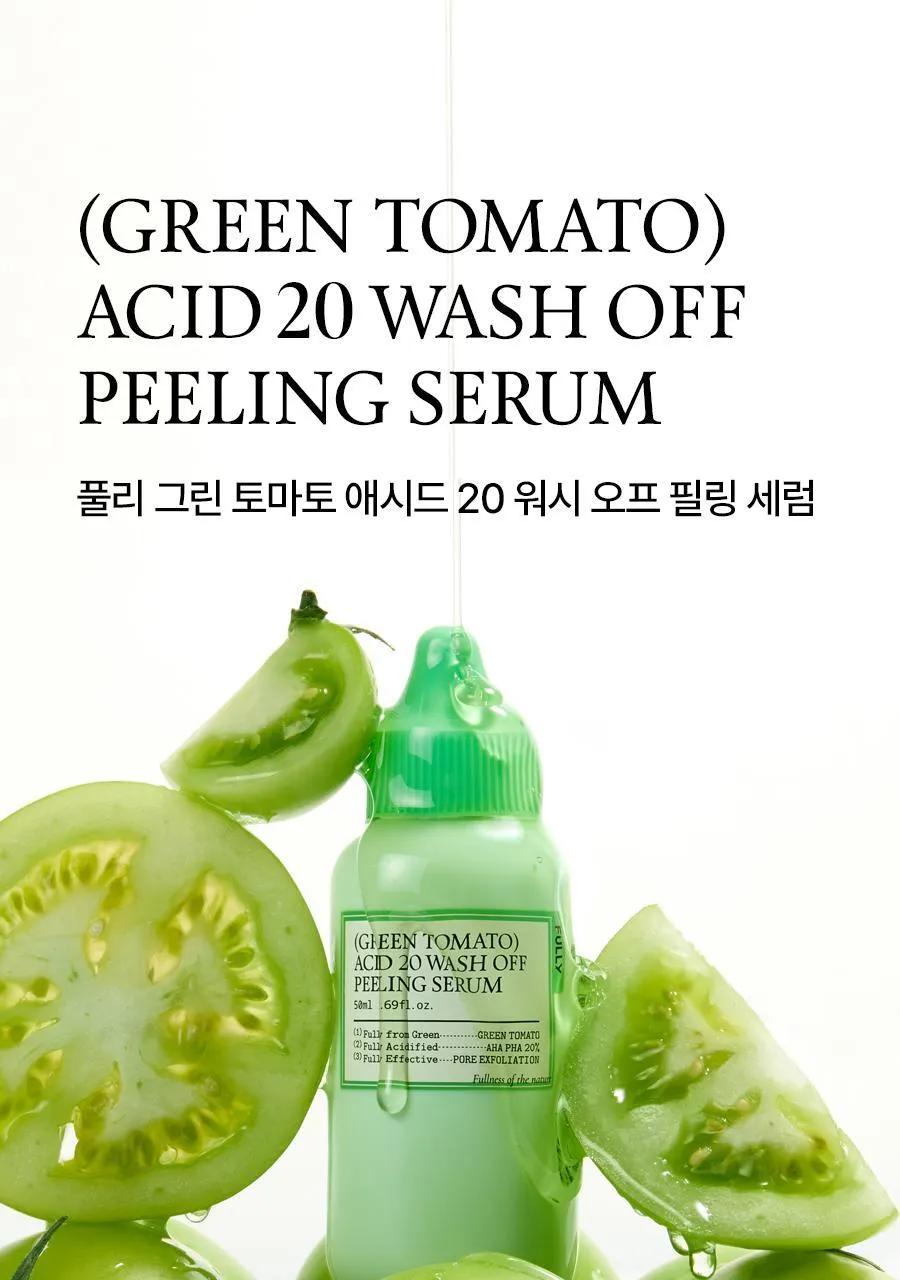 JuzBeauty_JuzBeautyMalaysia_JuzPretty_Authentic_Kbeauty_Malaysia_Skin_Care_Cosmetics_K-beauty_Health_Care_korean_streetwear_FULLY Green Tomato Acid 20 Wash-Off Peeling Serum 绿番茄 Acid 20 焕肤精华20