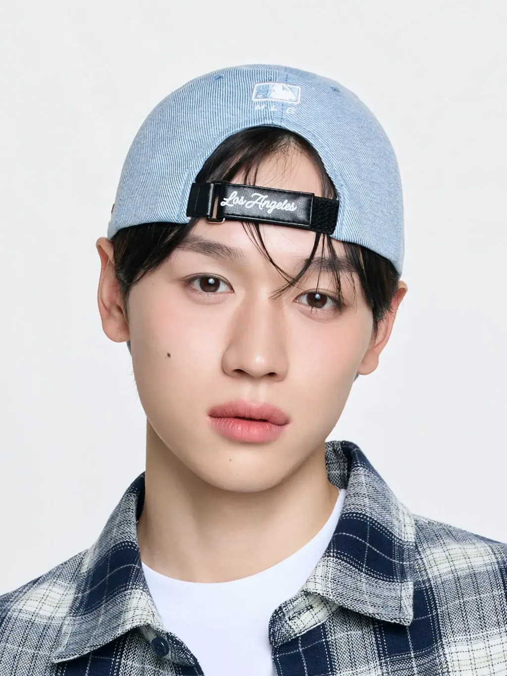 JuzBeauty_JuzBeautyMalaysia_JuzPretty_Authentic_Kbeauty_Malaysia_Skin_Care_Cosmetics_K-Beauty_Health_Care_korean_streetwear_US_Luxury_MLB Vintage Denim Curve Logo Unstructured Ball Cap 3ACPV196N 帽3