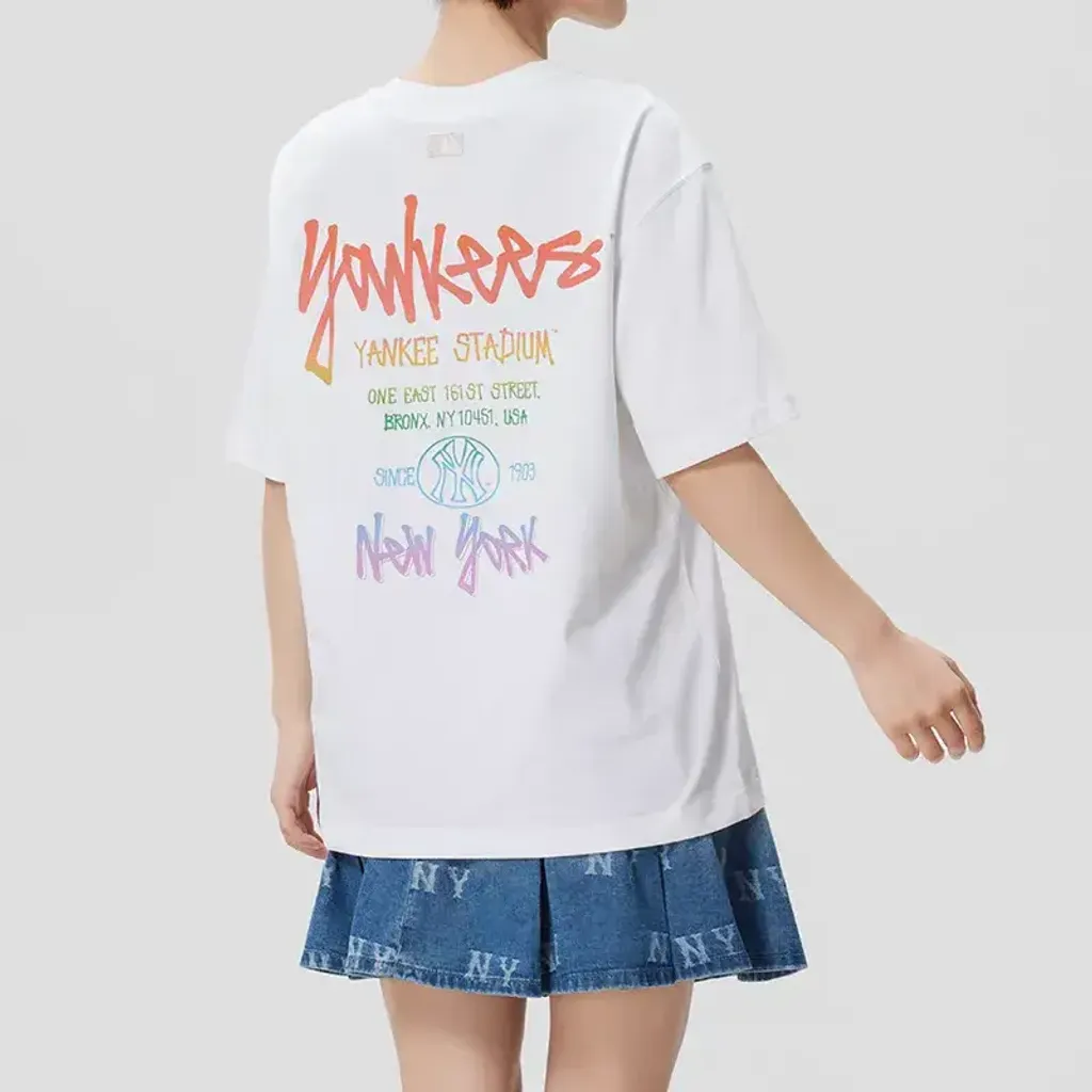 JuzBeauty_JuzBeautyMalaysia_JuzPretty_Authentic_Kbeauty_Malaysia_Skin_Care_Cosmetics_K-Beauty_Health_Care_korean_streetwear_US_Luxury_MLB Basic Street Color Letter Overfit Short Sleeve T-Shirt Tee 3ATSB1563 上衣23