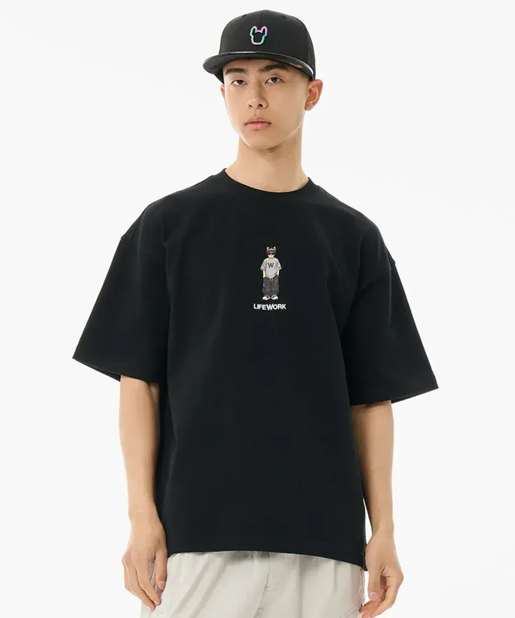 JuzBeauty_JuzBeautyMalaysia_JuzPretty_Authentic_Kbeauty_Malaysia_Skin_Care_Cosmetics_K-Beauty_Health_Care_korean_streetwear_US_Luxury_LIFEWORK Unisex Snap Hipdog Striped Short Sleeve T-Shirt Tee LW252TS422 上衣7