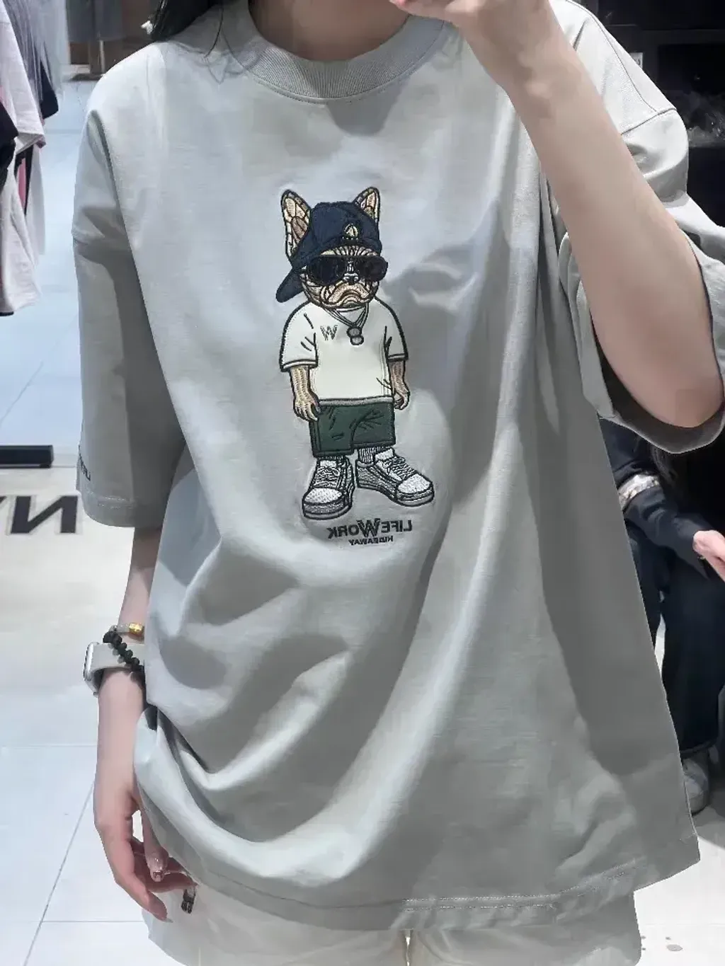 JuzBeauty_JuzBeautyMalaysia_JuzPretty_Authentic_Kbeauty_Malaysia_Skin_Care_Cosmetics_K-Beauty_Health_Care_korean_streetwear_US_Luxury_LIFEWORK Unisex Snap Hipdog Short Sleeve T-Shirt Tee LW252TS106 上衣7