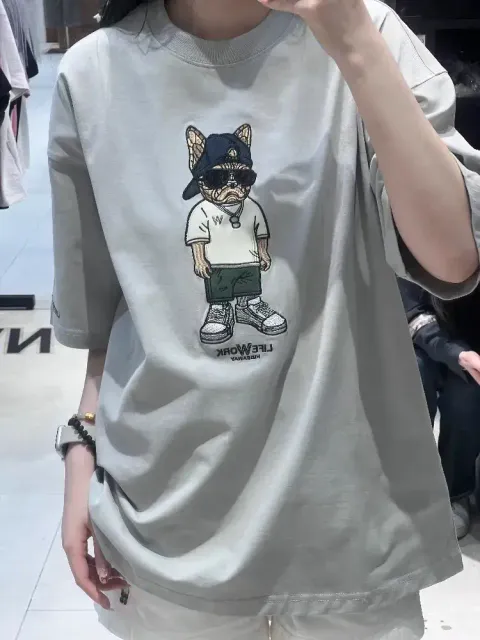 JuzBeauty_JuzBeautyMalaysia_JuzPretty_Authentic_Kbeauty_Malaysia_Skin_Care_Cosmetics_K-Beauty_Health_Care_korean_streetwear_US_Luxury_LIFEWORK Unisex Snap Hipdog Short Sleeve T-Shirt Tee LW252TS106 上衣7