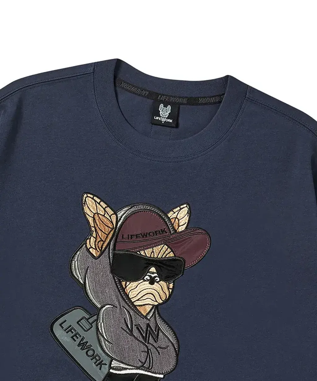 JuzBeauty_JuzBeautyMalaysia_JuzPretty_Authentic_Kbeauty_Malaysia_Skin_Care_Cosmetics_K-Beauty_Health_Care_korean_streetwear_US_Luxury_LIFEWORK Duffle Bag Hip Dog Applique Short Sleeve T-Shirt Tee LW252TS428 上衣9