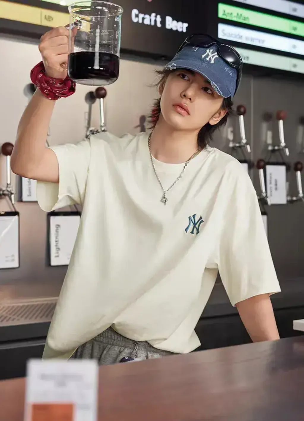 JuzBeauty_JuzBeautyMalaysia_JuzPretty_Authentic_Kbeauty_Malaysia_Skin_Care_Cosmetics_K-Beauty_Health_Care_korean_streetwear_US_Luxury_MLB Vintage Denim-like Monogram Big Lux Oversized Short Sleeve T-Shirt Tee 3ATSM0663 上衣39