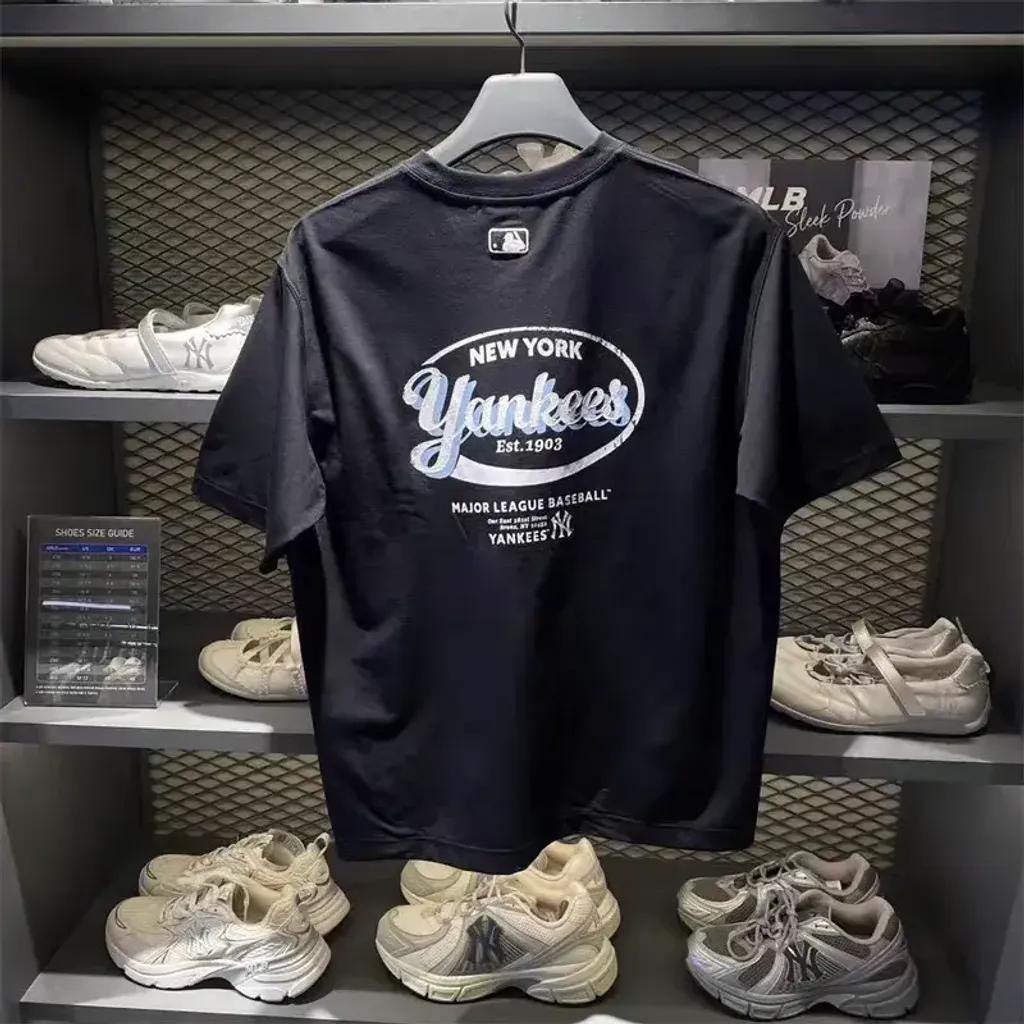 JuzBeauty_JuzBeautyMalaysia_JuzPretty_Authentic_Kbeauty_Malaysia_Skin_Care_Cosmetics_K-Beauty_Health_Care_korean_streetwear_US_Luxury_MLB Vintage Sportive Cursive Graphic Short Sleeve T-shirt Tee 3ATSV1263 上衣25