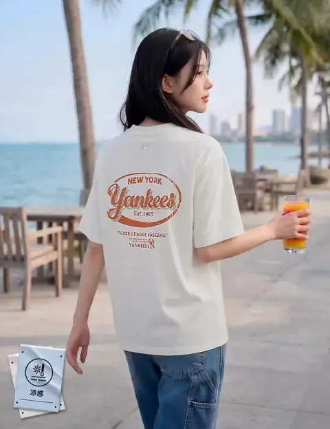 JuzBeauty_JuzBeautyMalaysia_JuzPretty_Authentic_Kbeauty_Malaysia_Skin_Care_Cosmetics_K-Beauty_Health_Care_korean_streetwear_US_Luxury_MLB Vintage Sportive Cursive Graphic Short Sleeve T-shirt Tee 3ATSV1263 上衣20