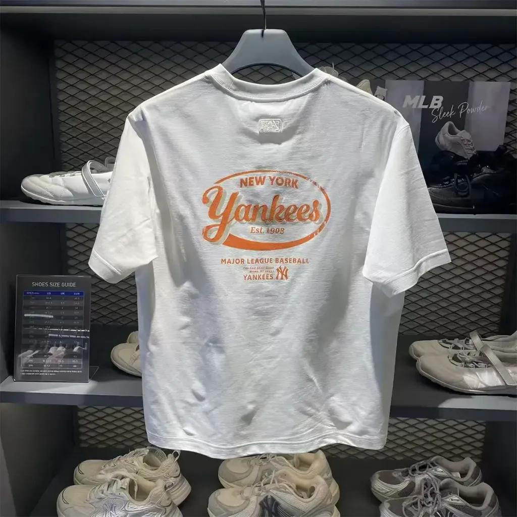 JuzBeauty_JuzBeautyMalaysia_JuzPretty_Authentic_Kbeauty_Malaysia_Skin_Care_Cosmetics_K-Beauty_Health_Care_korean_streetwear_US_Luxury_MLB Vintage Sportive Cursive Graphic Short Sleeve T-shirt Tee 3ATSV1263 上衣26