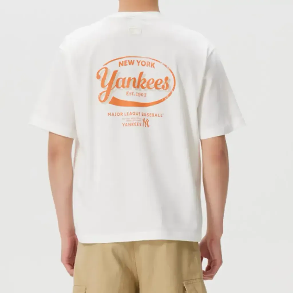 JuzBeauty_JuzBeautyMalaysia_JuzPretty_Authentic_Kbeauty_Malaysia_Skin_Care_Cosmetics_K-Beauty_Health_Care_korean_streetwear_US_Luxury_MLB Vintage Sportive Cursive Graphic Short Sleeve T-shirt Tee 3ATSV1263 上衣31