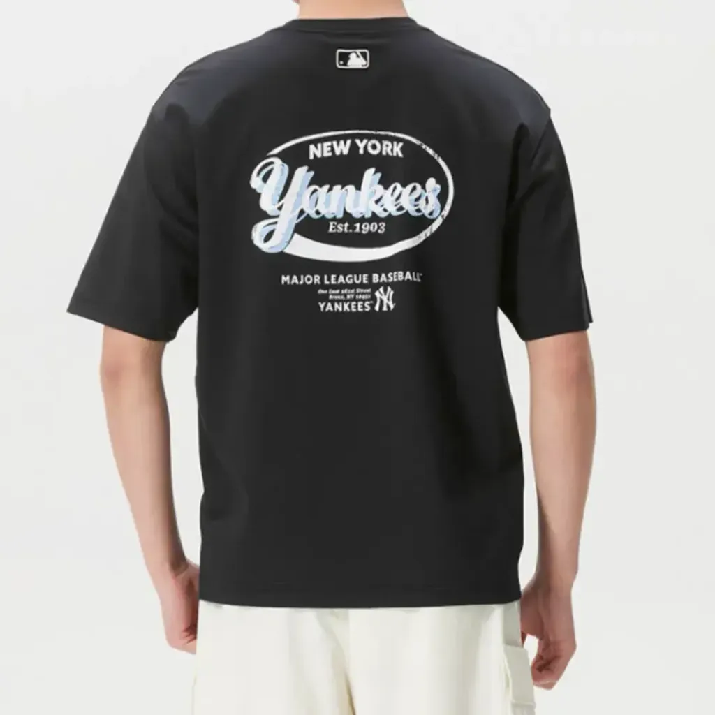 JuzBeauty_JuzBeautyMalaysia_JuzPretty_Authentic_Kbeauty_Malaysia_Skin_Care_Cosmetics_K-Beauty_Health_Care_korean_streetwear_US_Luxury_MLB Vintage Sportive Cursive Graphic Short Sleeve T-shirt Tee 3ATSV1263 上衣32