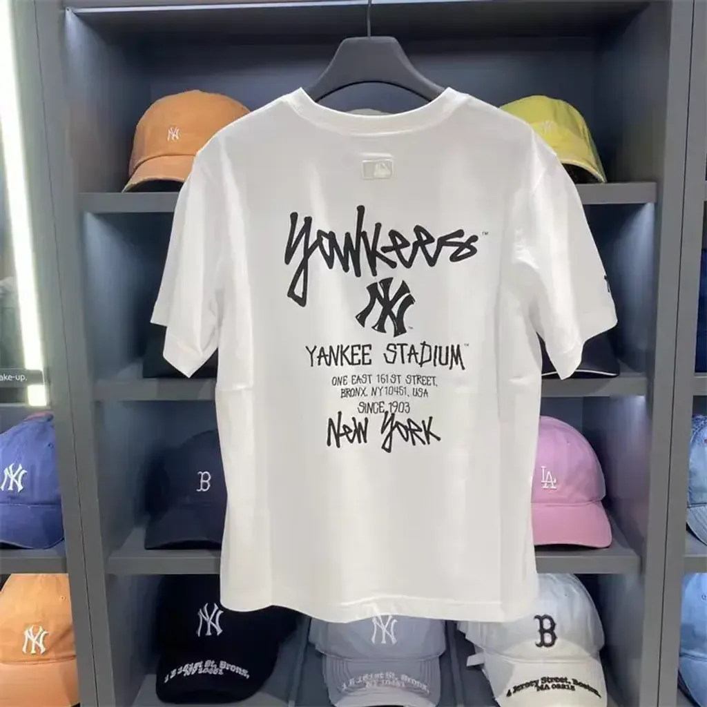 JuzBeauty_JuzBeautyMalaysia_JuzPretty_Authentic_Kbeauty_Malaysia_Skin_Care_Cosmetics_K-Beauty_Health_Care_korean_streetwear_US_Luxury_MLB Basic Street Back Letter Oversized Short Sleeve T-shirt Tee 3ATSB1063 上衣24