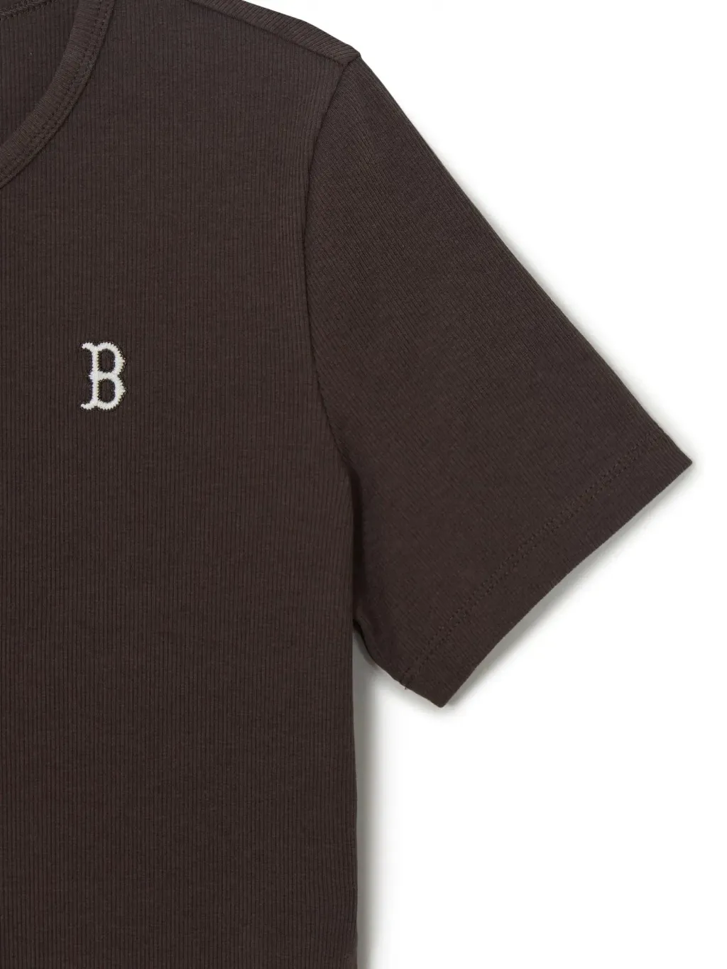 JuzBeauty_JuzBeautyMalaysia_JuzPretty_Authentic_Kbeauty_Malaysia_Skin_Care_Cosmetics_K-Beauty_Health_Care_korean_streetwear_US_Luxury_MLB Women's Vintage Slim Ribbed Henley Neck Short Sleeve T-shirt Tee 3FTSB1063 女款上衣14