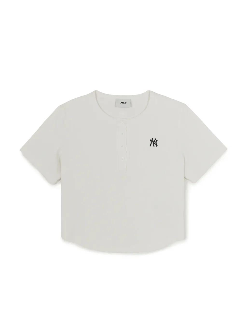 JuzBeauty_JuzBeautyMalaysia_JuzPretty_Authentic_Kbeauty_Malaysia_Skin_Care_Cosmetics_K-Beauty_Health_Care_korean_streetwear_US_Luxury_MLB Women's Vintage Slim Ribbed Henley Neck Short Sleeve T-shirt Tee 3FTSB1063 女款上衣16