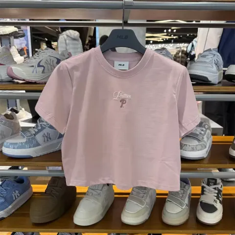 JuzBeauty_JuzBeautyMalaysia_JuzPretty_Authentic_Kbeauty_Malaysia_Skin_Care_Cosmetics_K-Beauty_Health_Care_korean_streetwear_US_Luxury_MLB Women's Sheriff Logo Point Comfortable Crop Short Sleeve T-shirt Tee 3FTSB8463 女款上衣22