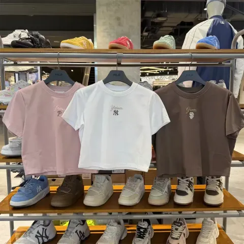 JuzBeauty_JuzBeautyMalaysia_JuzPretty_Authentic_Kbeauty_Malaysia_Skin_Care_Cosmetics_K-Beauty_Health_Care_korean_streetwear_US_Luxury_MLB Women's Sheriff Logo Point Comfortable Crop Short Sleeve T-shirt Tee 3FTSB8463 女款上衣20