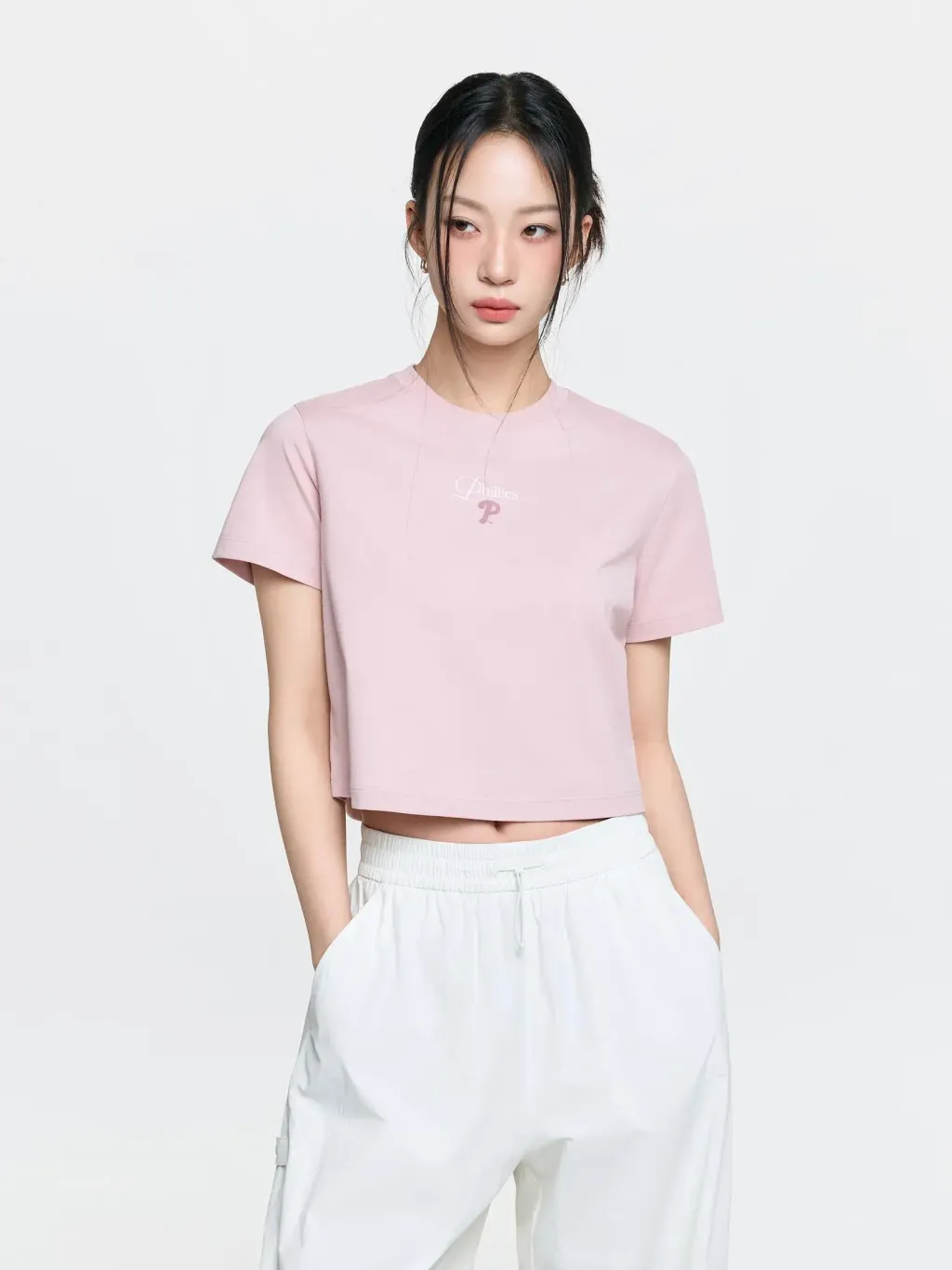 JuzBeauty_JuzBeautyMalaysia_JuzPretty_Authentic_Kbeauty_Malaysia_Skin_Care_Cosmetics_K-Beauty_Health_Care_korean_streetwear_US_Luxury_MLB Women's Sheriff Logo Point Comfortable Crop Short Sleeve T-shirt Tee 3FTSB8463 女款上衣17