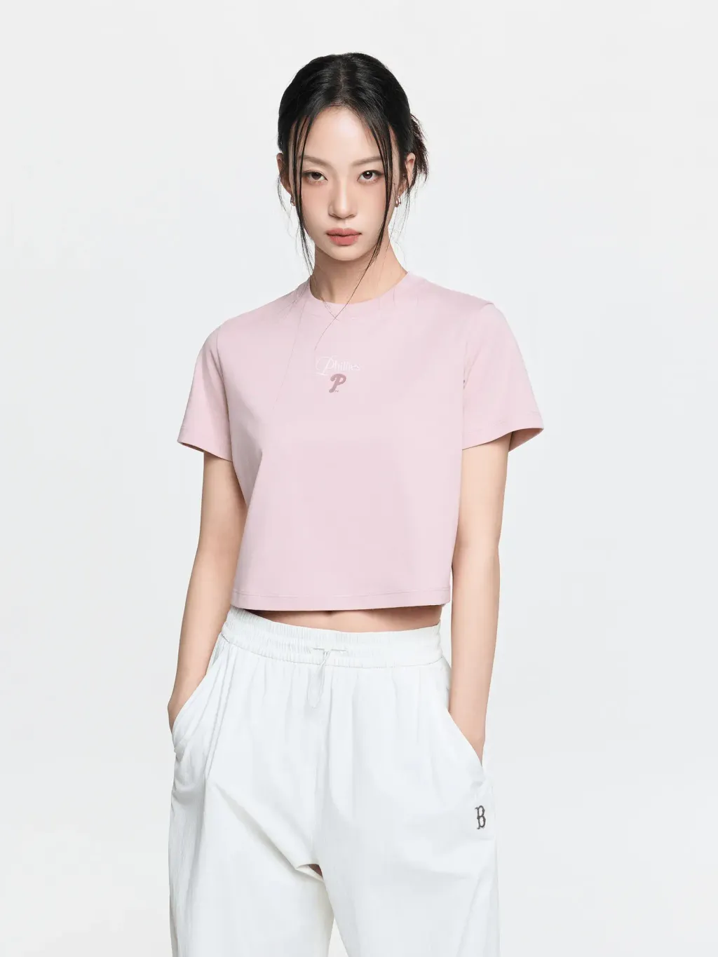 JuzBeauty_JuzBeautyMalaysia_JuzPretty_Authentic_Kbeauty_Malaysia_Skin_Care_Cosmetics_K-Beauty_Health_Care_korean_streetwear_US_Luxury_MLB Women's Sheriff Logo Point Comfortable Crop Short Sleeve T-shirt Tee 3FTSB8463 女款上衣28
