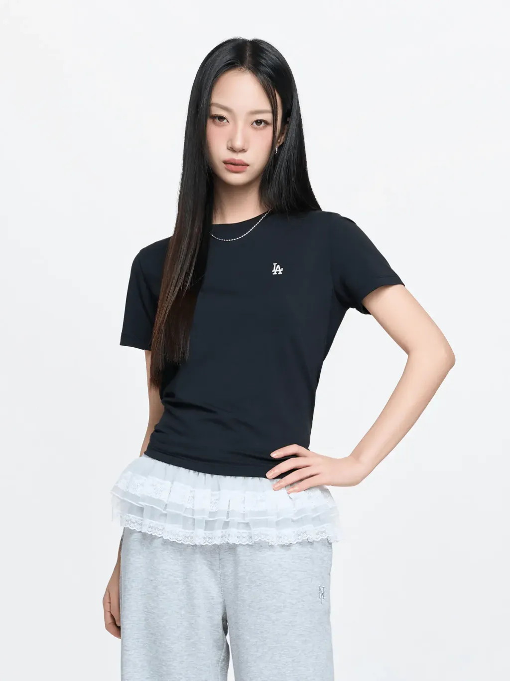 JuzBeauty_JuzBeautyMalaysia_JuzPretty_Authentic_Kbeauty_Malaysia_Skin_Care_Cosmetics_K-Beauty_Health_Care_korean_streetwear_US_Luxury_MLB Women's Basic Slim Fit Cleveland Guardians Short Sleeve T-shirt Tee 3FTSB5063 女款上衣18