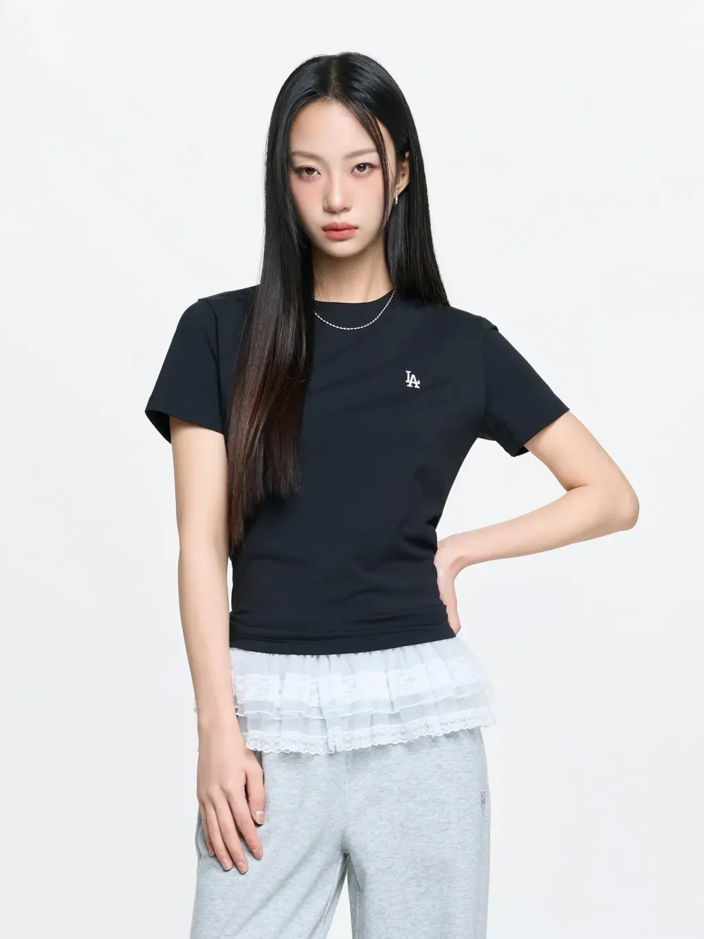 JuzBeauty_JuzBeautyMalaysia_JuzPretty_Authentic_Kbeauty_Malaysia_Skin_Care_Cosmetics_K-Beauty_Health_Care_korean_streetwear_US_Luxury_MLB Women's Basic Slim Fit Cleveland Guardians Short Sleeve T-shirt Tee 3FTSB5063 女款上衣28