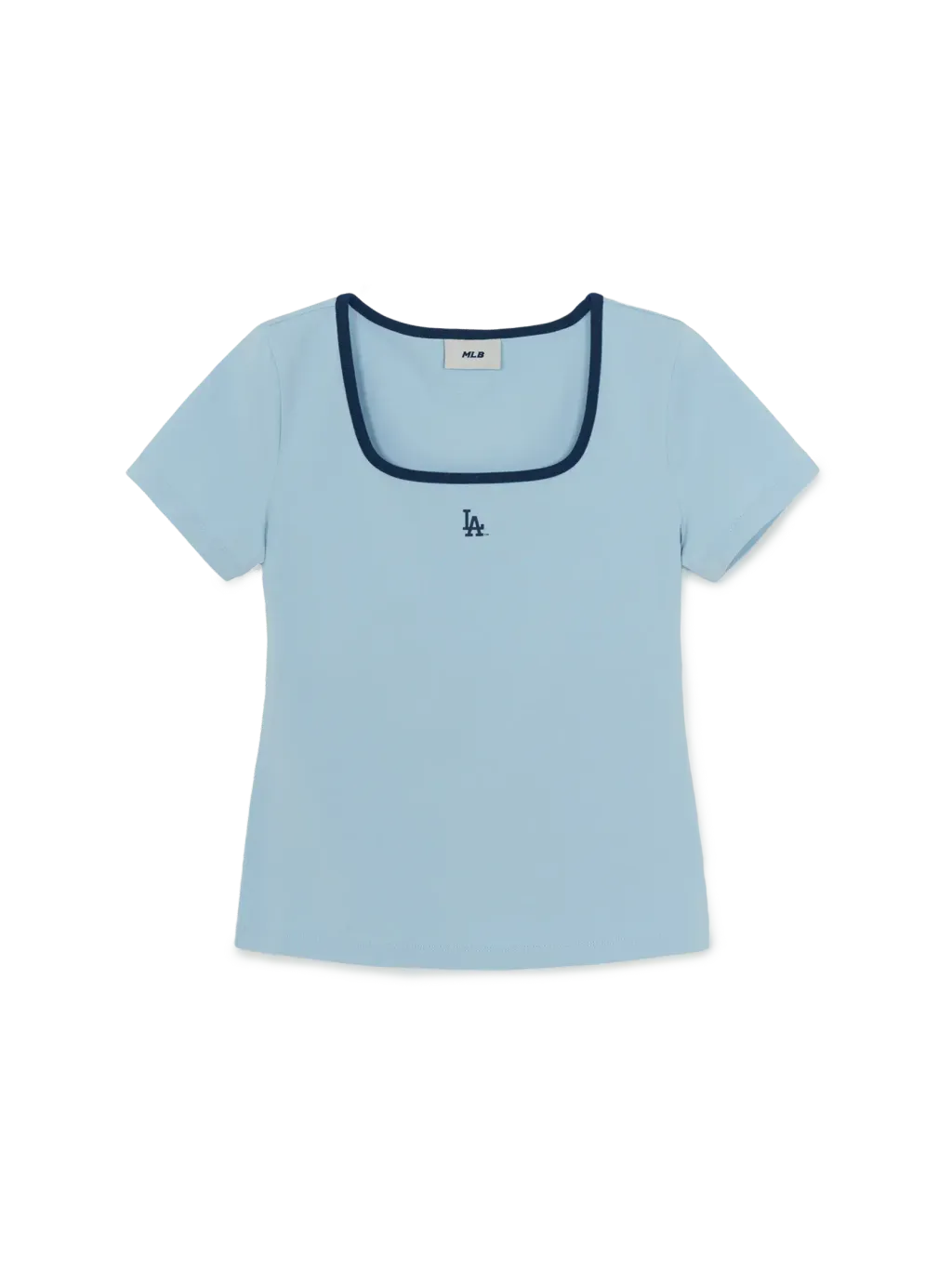 JuzBeauty_JuzBeautyMalaysia_JuzPretty_Authentic_Kbeauty_Malaysia_Skin_Care_Cosmetics_K-Beauty_Health_Care_korean_streetwear_US_Luxury_MLB Women's Basic Square Neck Slim Fit Short Sleeve T-shirt Tee 3FTSB7363 女款上衣13