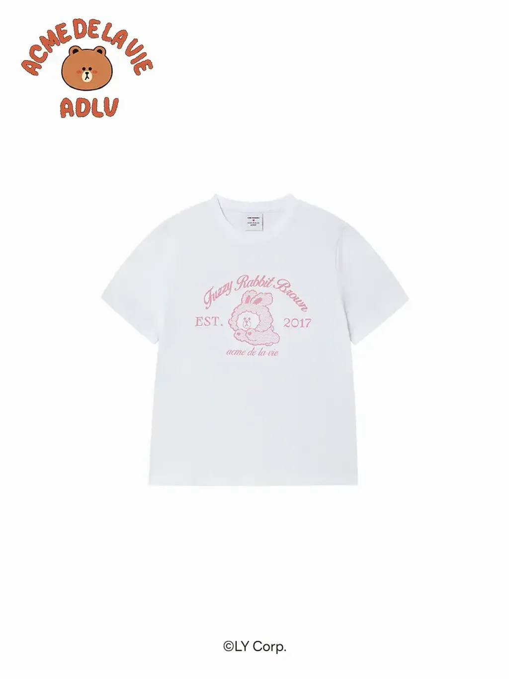 JuzBeauty_JuzBeautyMalaysia_JuzPretty_Authentic_Kbeauty_Malaysia_Skin_Care_Cosmetics_K-Beauty_Health_Care_korean_streetwear_US_Luxury_ADLV x LINE FRIENDS Woman Brown Line Friends Short Sleeve T-shirt Tee 女款上衣4