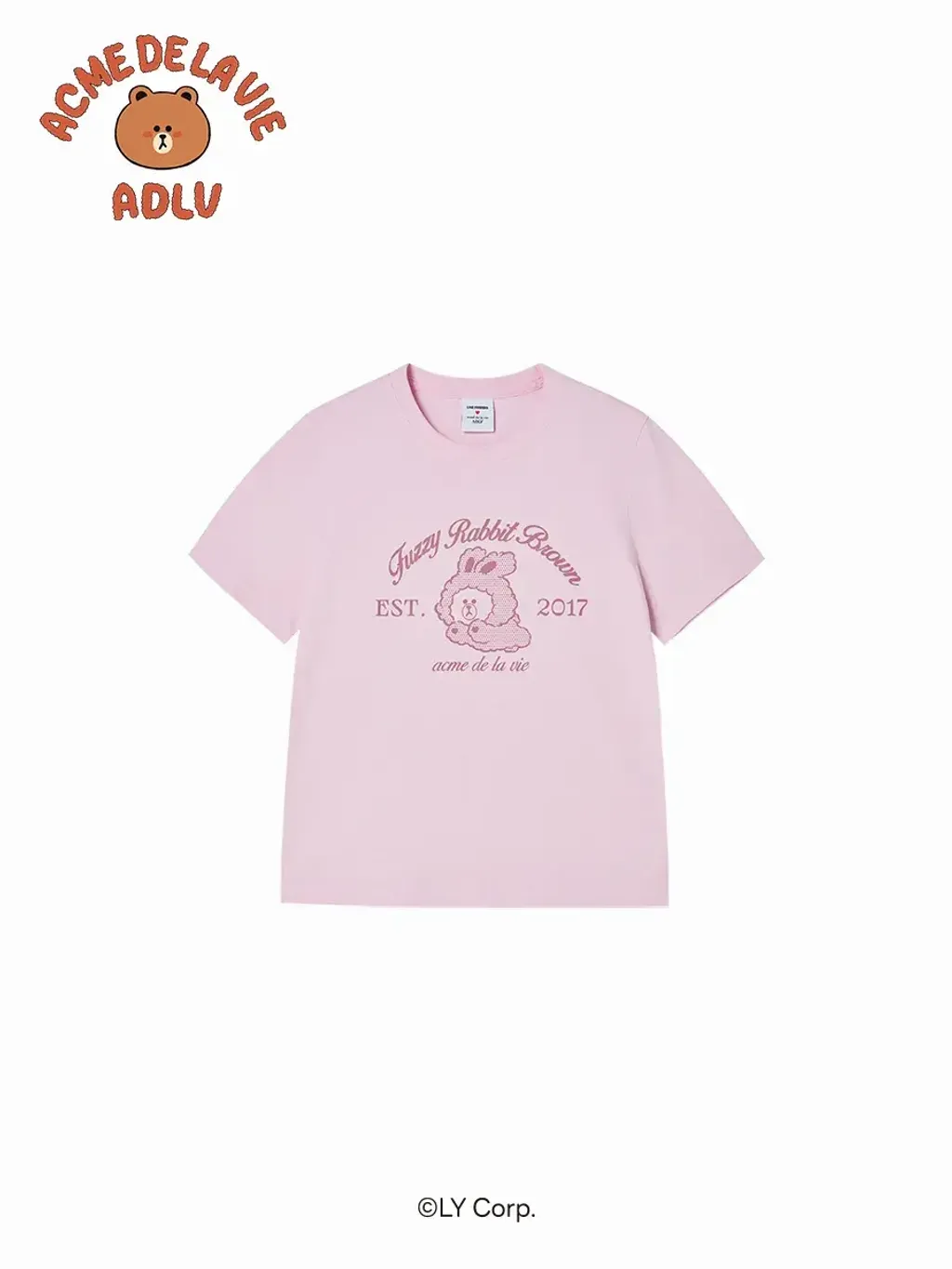 JuzBeauty_JuzBeautyMalaysia_JuzPretty_Authentic_Kbeauty_Malaysia_Skin_Care_Cosmetics_K-Beauty_Health_Care_korean_streetwear_US_Luxury_ADLV x LINE FRIENDS Woman Brown Line Friends Short Sleeve T-shirt Tee 女款上衣12