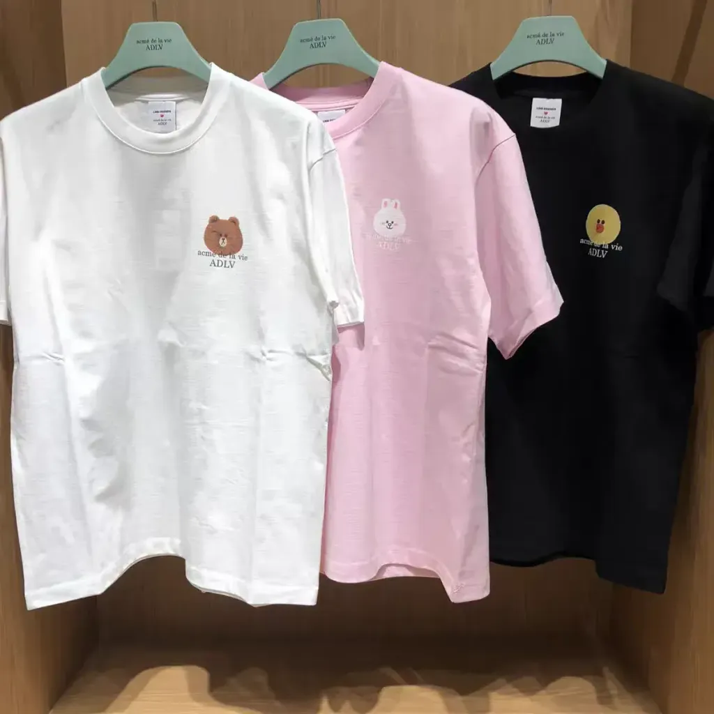 JuzBeauty_JuzBeautyMalaysia_JuzPretty_Authentic_Kbeauty_Malaysia_Skin_Care_Cosmetics_K-Beauty_Health_Care_korean_streetwear_US_Luxury_ADLV x LINE FRIENDS Basic Logo With Line Friends Short Sleeve T-shirt Tee 上衣10