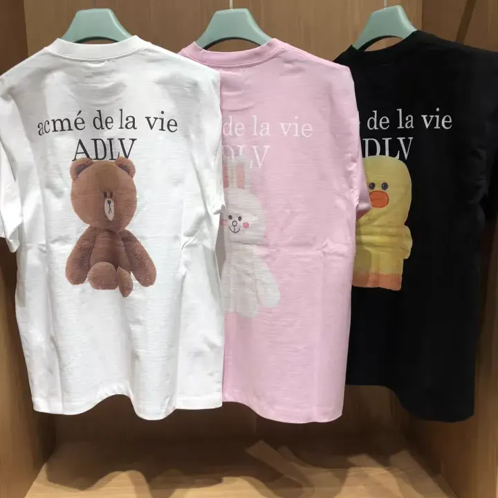 JuzBeauty_JuzBeautyMalaysia_JuzPretty_Authentic_Kbeauty_Malaysia_Skin_Care_Cosmetics_K-Beauty_Health_Care_korean_streetwear_US_Luxury_ADLV x LINE FRIENDS Basic Logo With Line Friends Short Sleeve T-shirt Tee 上衣11