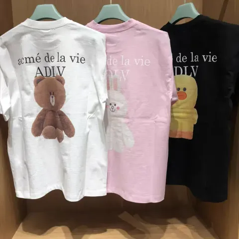 JuzBeauty_JuzBeautyMalaysia_JuzPretty_Authentic_Kbeauty_Malaysia_Skin_Care_Cosmetics_K-Beauty_Health_Care_korean_streetwear_US_Luxury_ADLV x LINE FRIENDS Basic Logo With Line Friends Short Sleeve T-shirt Tee 上衣11