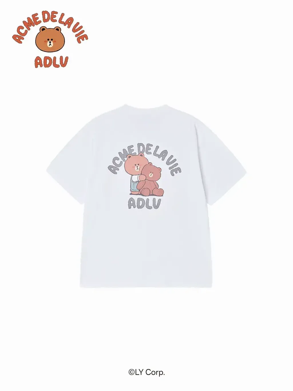 JuzBeauty_JuzBeautyMalaysia_JuzPretty_Authentic_Kbeauty_Malaysia_Skin_Care_Cosmetics_K-Beauty_Health_Care_korean_streetwear_US_Luxury_ADLV x LINE FRIENDS Bear Doll Hug Brown Line Friends Short Sleeve T-shirt Tee 上衣12