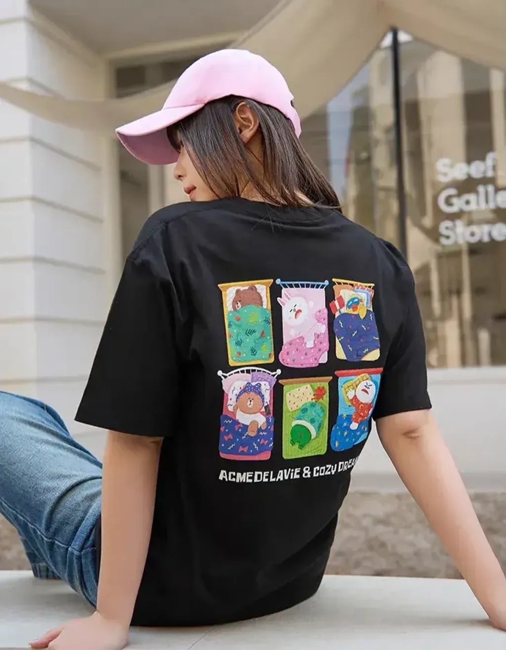 JuzBeauty_JuzBeautyMalaysia_JuzPretty_Authentic_Kbeauty_Malaysia_Skin_Care_Cosmetics_K-Beauty_Health_Care_korean_streetwear_US_Luxury_ADLV x LINE FRIENDS Sleeping Line Friends Short Sleeve T-shirt Tee 上衣8