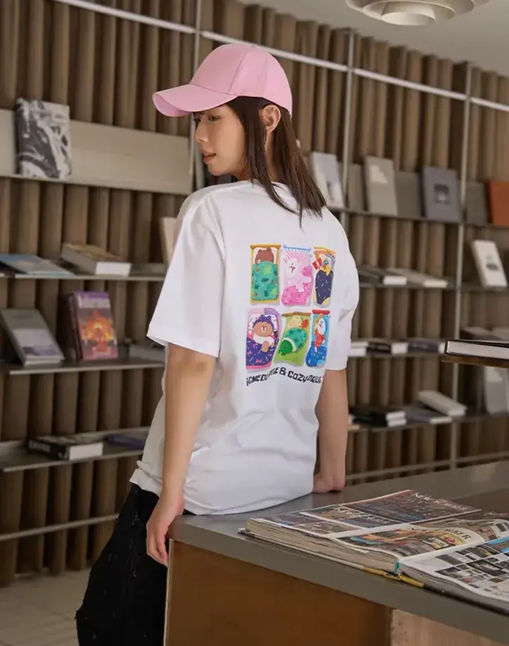 JuzBeauty_JuzBeautyMalaysia_JuzPretty_Authentic_Kbeauty_Malaysia_Skin_Care_Cosmetics_K-Beauty_Health_Care_korean_streetwear_US_Luxury_ADLV x LINE FRIENDS Sleeping Line Friends Short Sleeve T-shirt Tee 上衣11